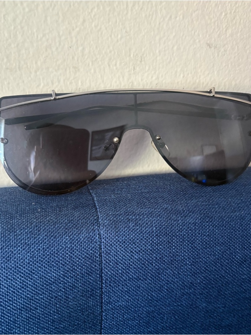 Oversized Shield Sunglasses in Dark Gray